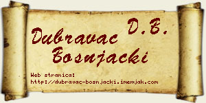 Dubravac Bošnjački vizit kartica